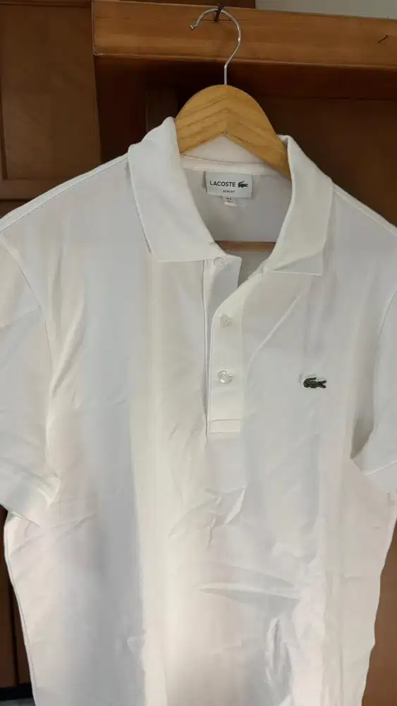 Lacoste Polo White Color - Size L