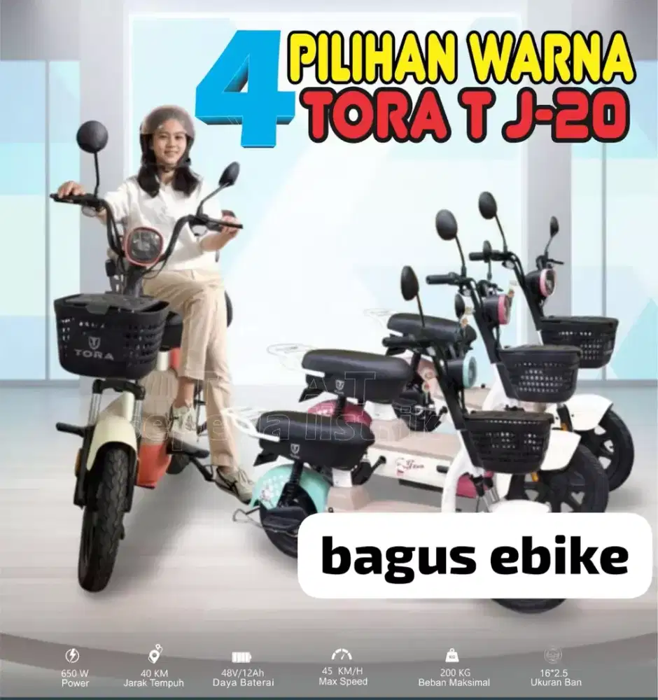 SEPEDALISTRIK tora 1jok ban tinggi vsrsi.baru lampu sen tidak berisik
