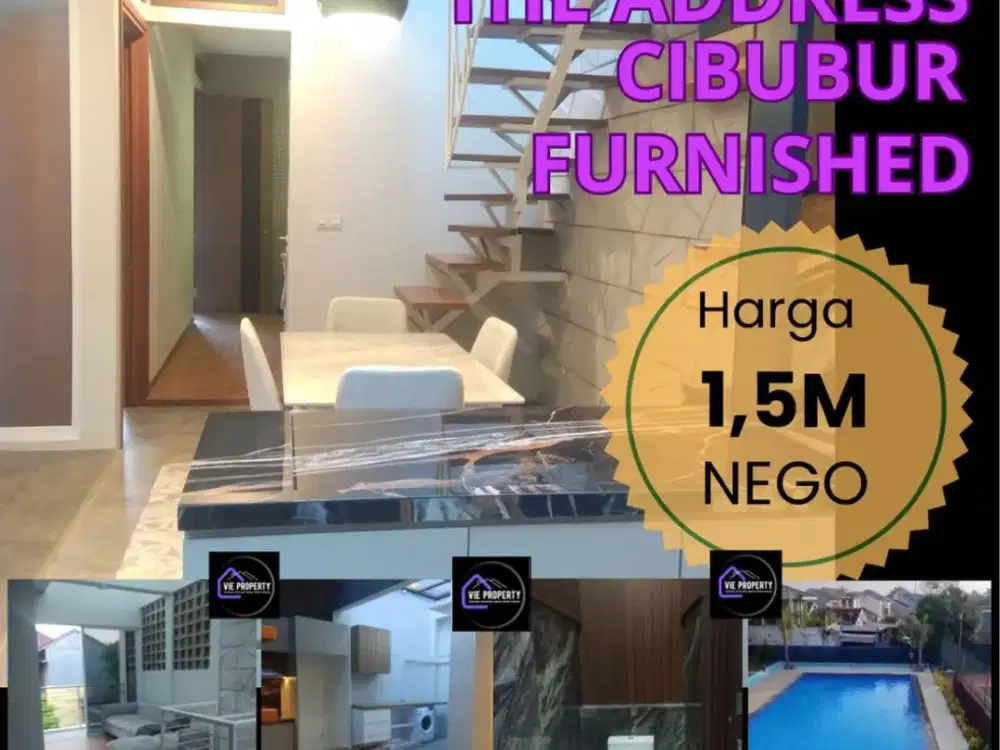 DIJUAL RUMAH FURNISH DI THE ADDRESS CIBUBUR