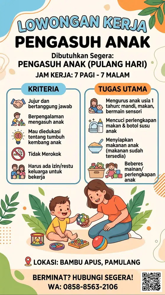 Lowongan Kerja Pengasuh Anak 1 tahun