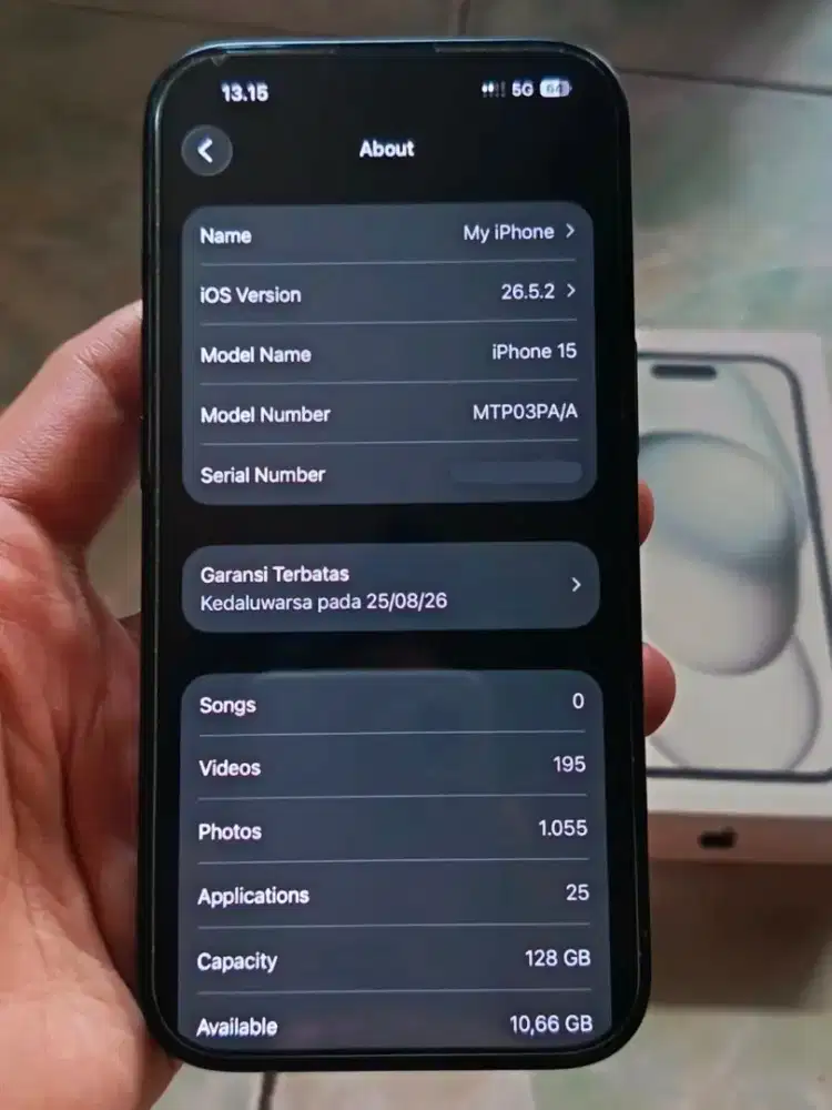 iPhone 15 128GB Warna Hitam ex iBox Fulset