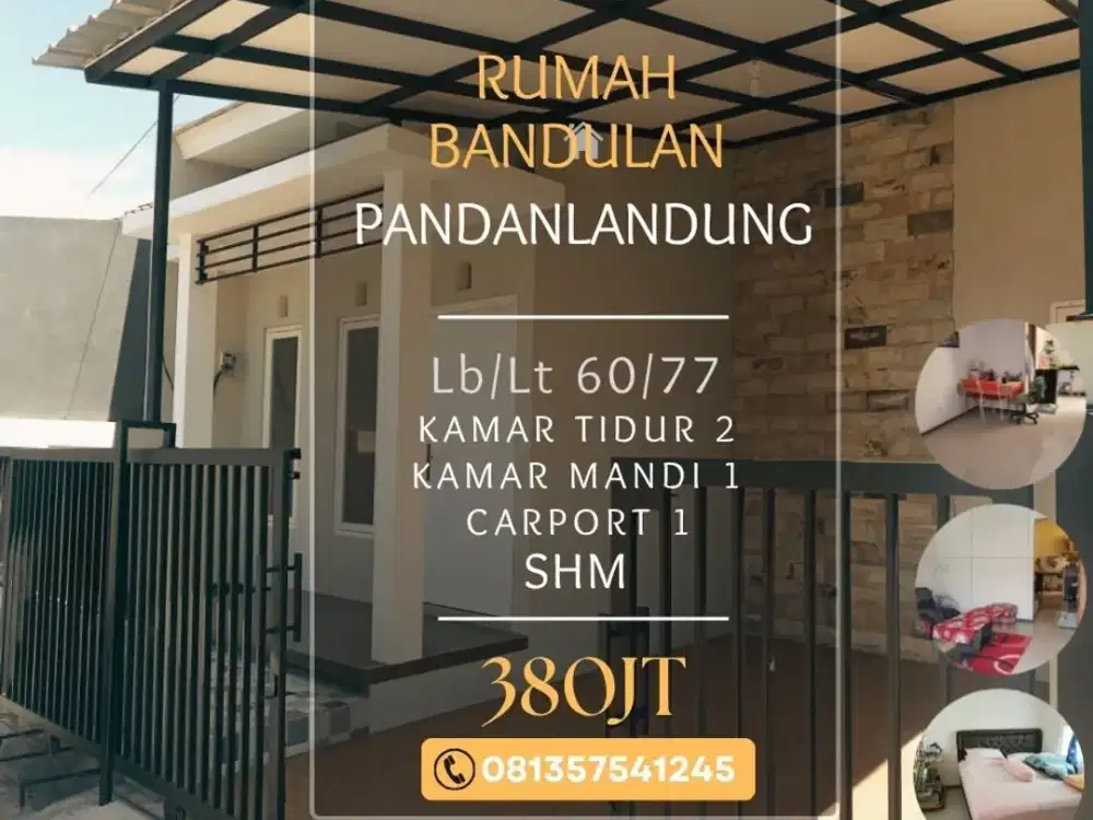 Rumah dijual bandulan pandanlandung kampus UB2 MCP Dieng 380jt