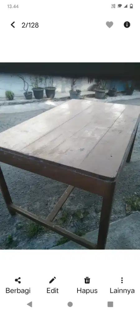 meja jati pjg 140 . lebar 90 . tinggi 75 cm