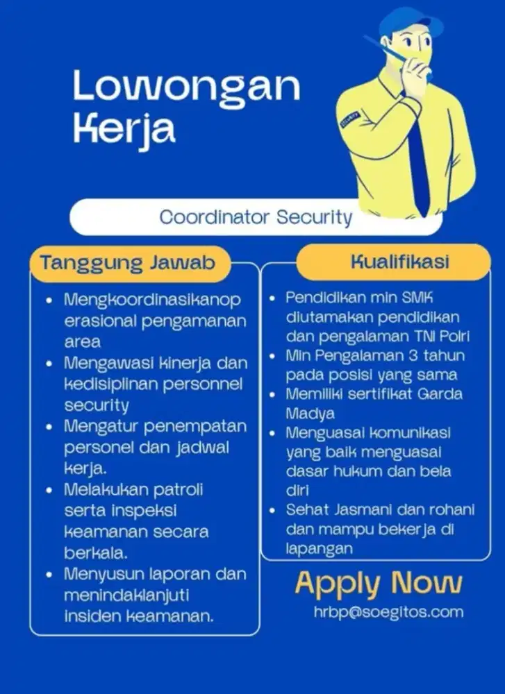 Lowongan Pekerjaan Chief Security
