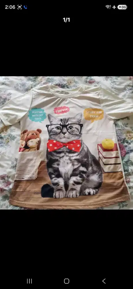 Baju kaos kucing lucu