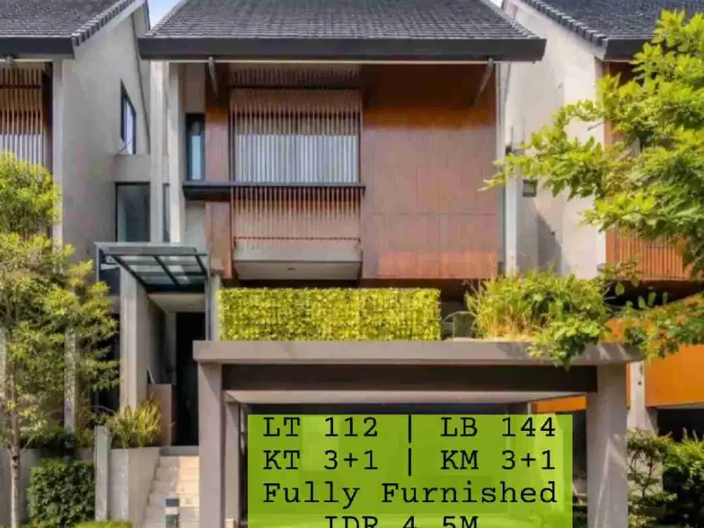 Rumah Jual Fully Furnished di Cluster Calesius BSD