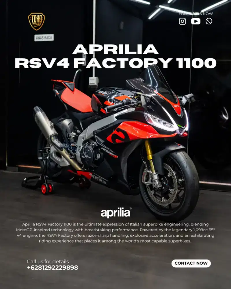 APRILIA RSV4 FACTORY 1100 2022 *RARE ITEM