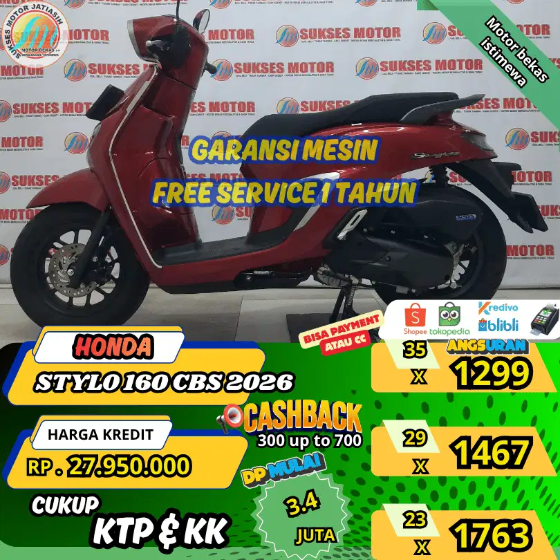 HONDA STYLO 160 CBS 2026 DP&ANGSURAN TERMURAHSYRTKTP&KK(SUKSESMOTOR)