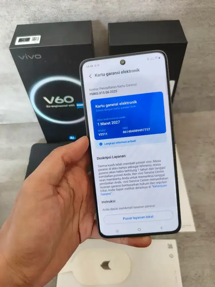 Vivo V60 Ram 12/256 Gb Gray Garansi Panjang Mulus Fullset Ori Vivo