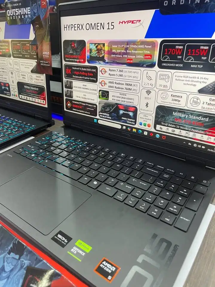 HP Omen  GB0555AX  Ryzen 5 240 16GB/1TB 15.3′′ RTX 5050 Win 11+OHS2024