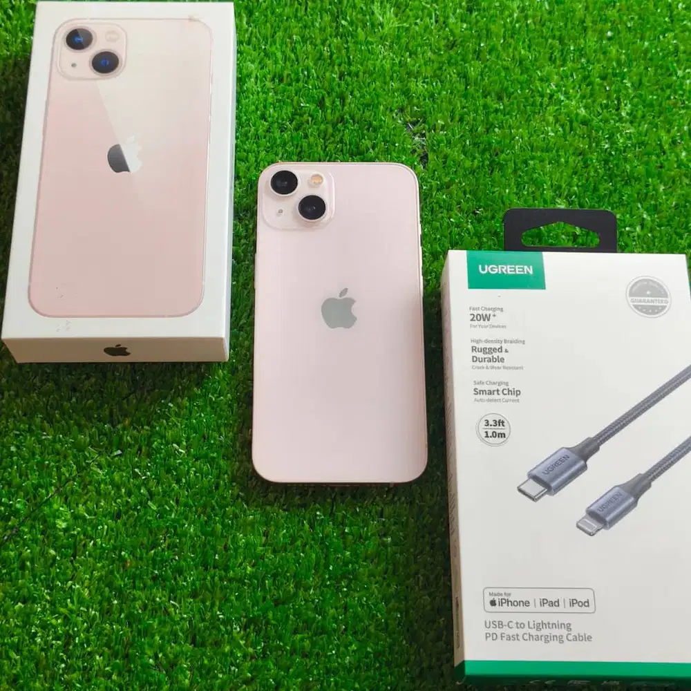 iPhone 13 256GB Pink BH 81% ada dent kabel ugreen c to lightning ex re