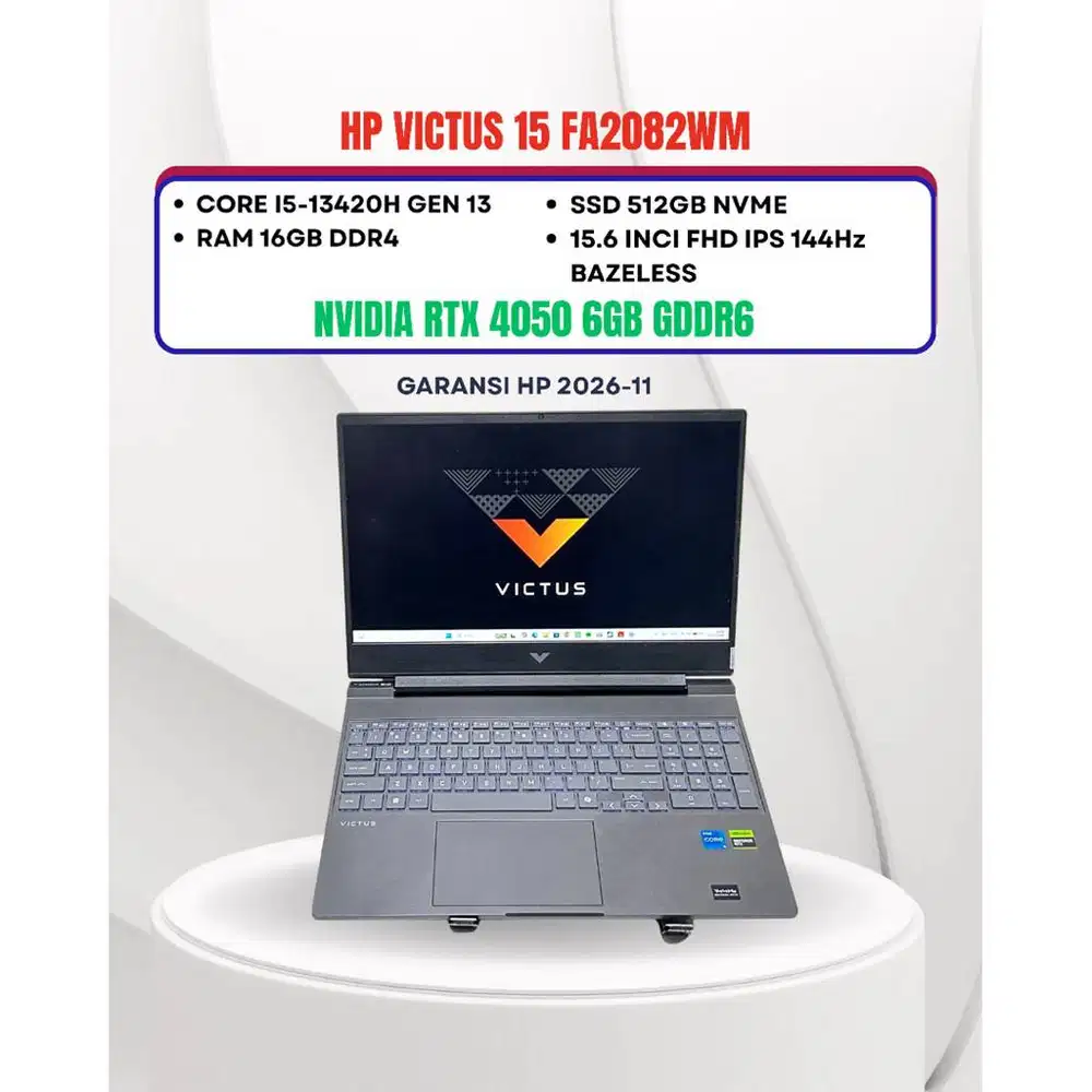 HP VICTUS 15 FA2082WM CORE I5-13420H RTX 4050 RAM 16GB SSD 512GB 144Hz