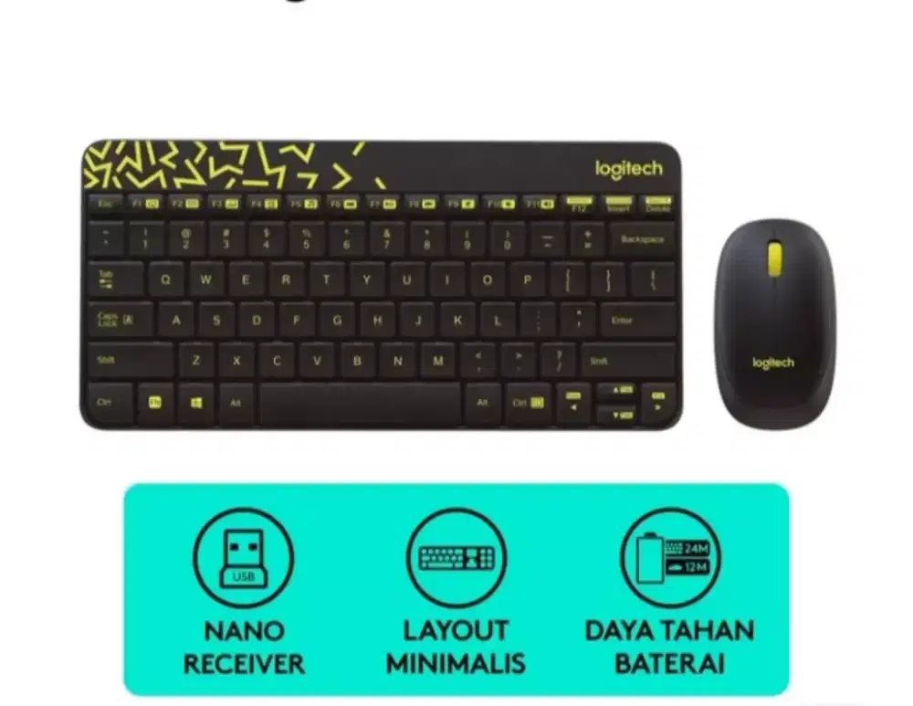 Keyboard + Mouse LOGITECH Wireless MK240 Nano