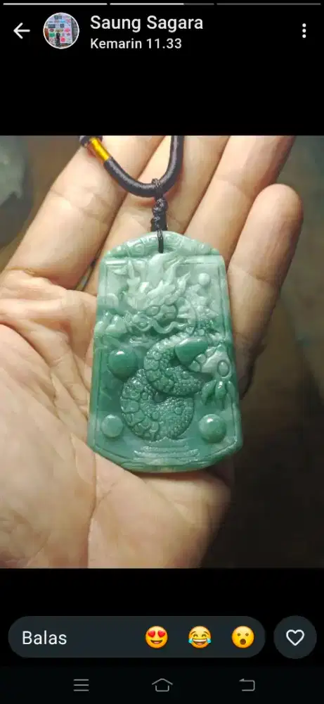 (WAJIB Transaksi Offline) 01 Pendant Carving Jade Burma Type A Natural