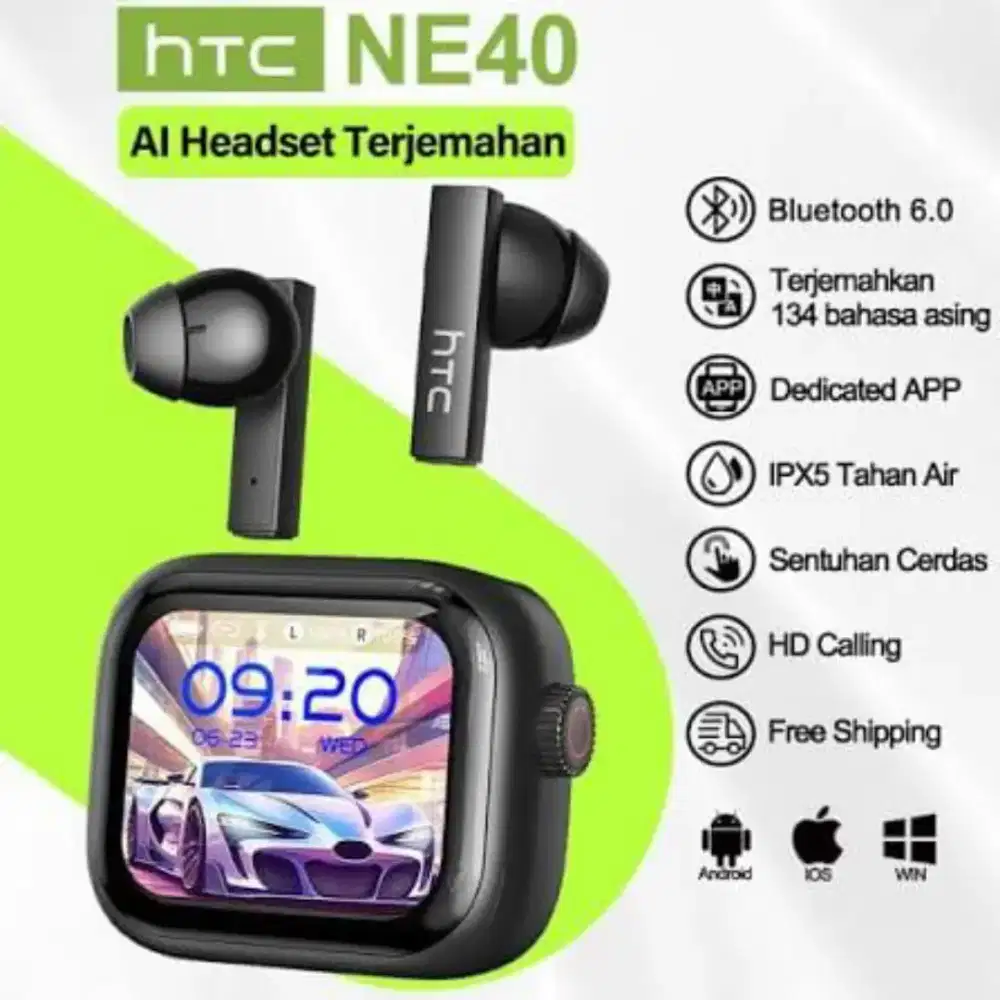 DI JUAL CEPAT TWS HTC NE40 BLACK BARANG BARU ADA DUS