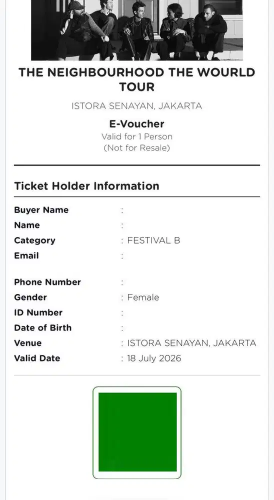WTS TIKET THE NEIGHBOURHOOD FESTIVAL B UNDERPRICE