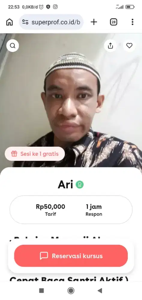 • Belajar Mengaji Al-Qur'an via online. • Dengan Metode CBSA