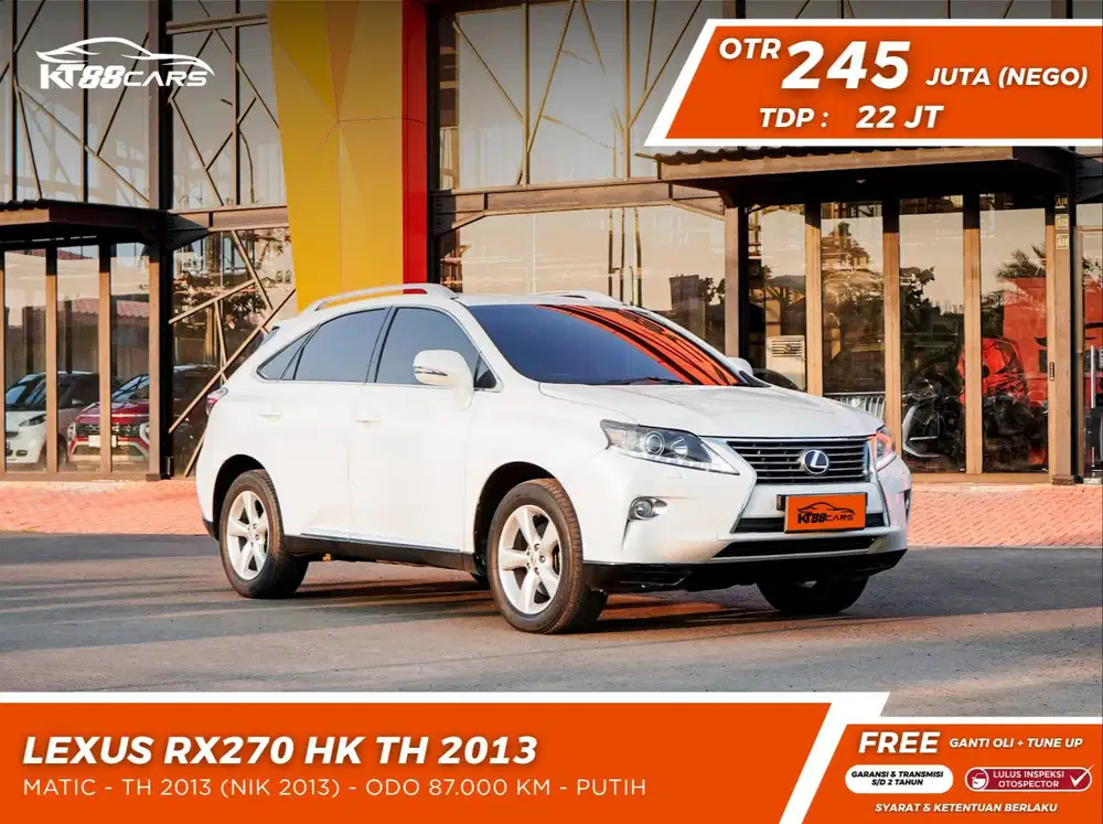 Lexus RX270 HK 2013 putih matic low kilometer