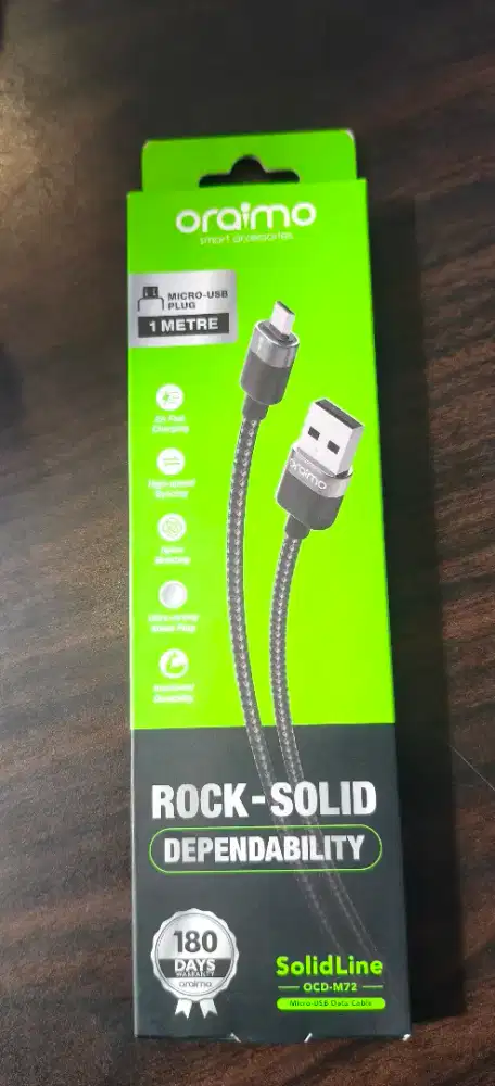 Oraimo Data Cable Solidline 5V 3A Fast Charging 1M OCD-M72
