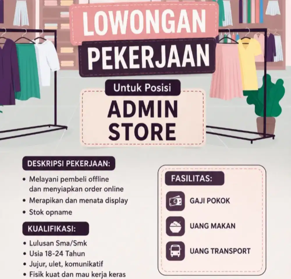 Pegawai store dan admin