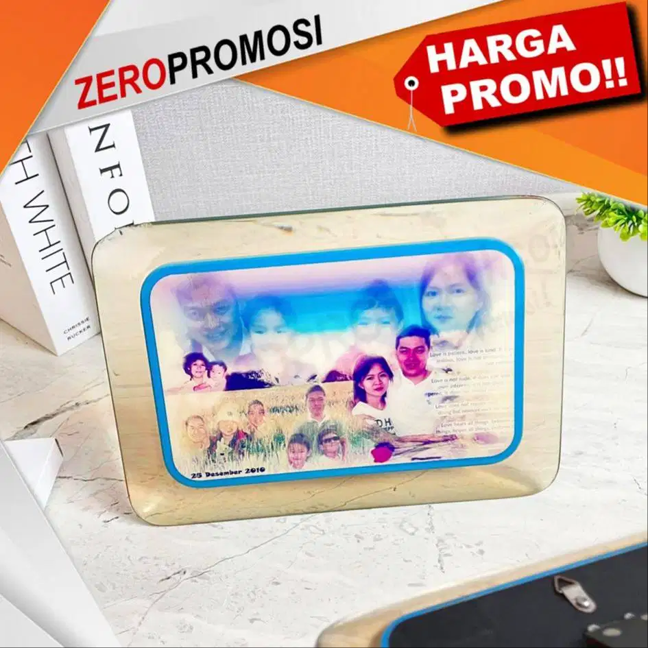 Glasswood Cantik Jelly Custom Foto Souvenir Frame Foto Premium Elegan