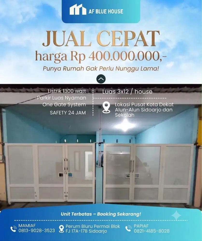 JUAL CEPAT RUMAH BIRU