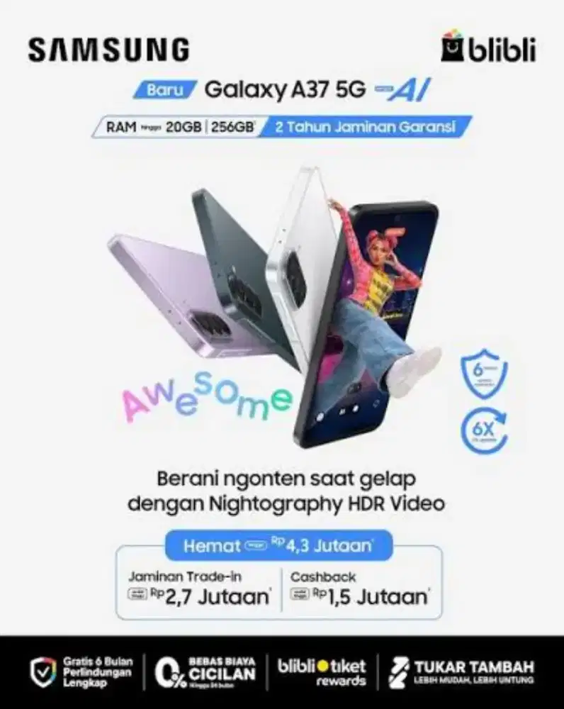 Tukar Tambah Cirendue, Samsung A37 5G Free Gift Watch Fit 3/Earbuds!