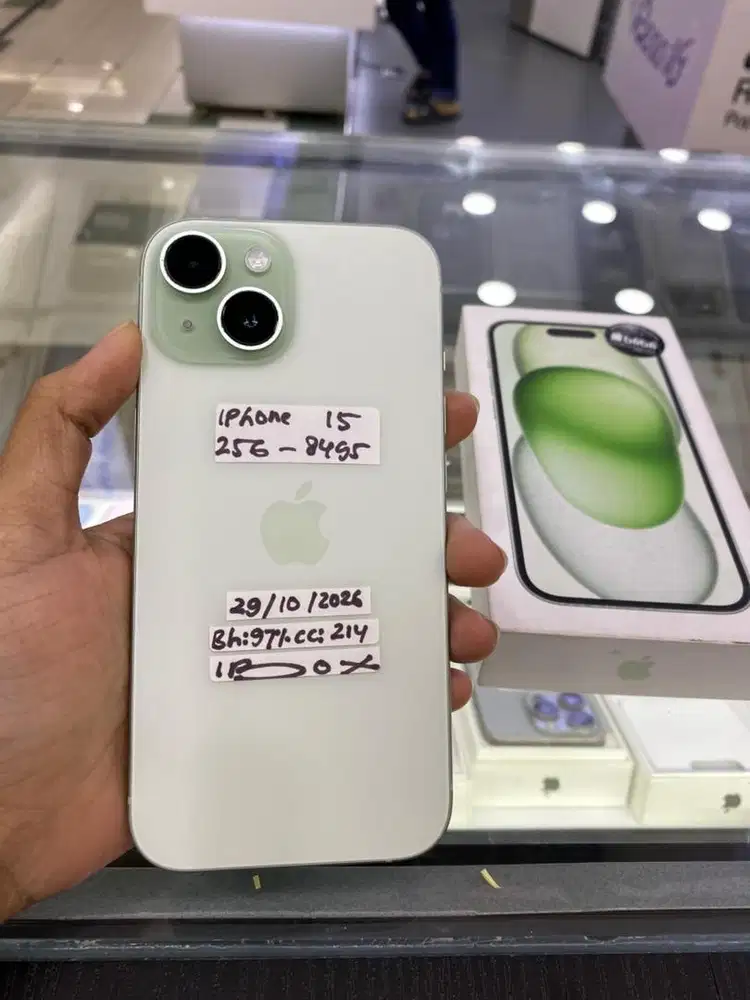 Iphone 15 256 green bh97% fullset original