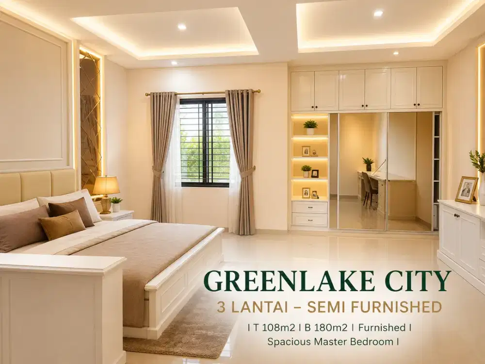 Dibawah NJOP! Rumah Mewah 3 Lantai Greenlake City Cluster Asia – Full Renovasi, SHM, Siap Huni!