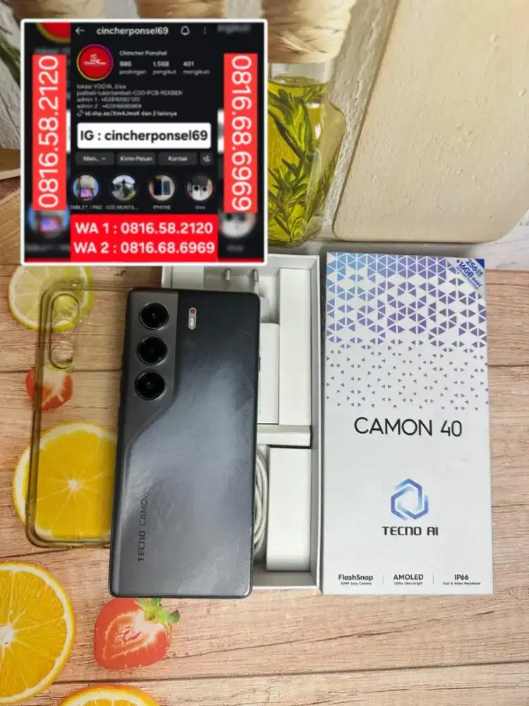 Jual HP tecno camon 40 8/256 istimewa garansi masih aktif