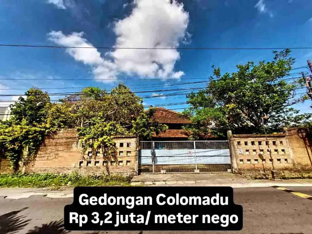 tanah 1500 m2 bonus bangunan pinggir jalan raya gedongan colomadu