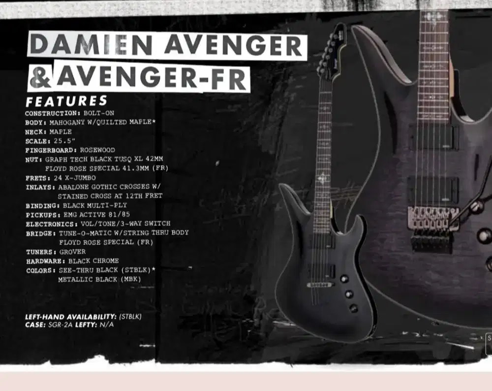 WTS schecter damien ellite avenger original