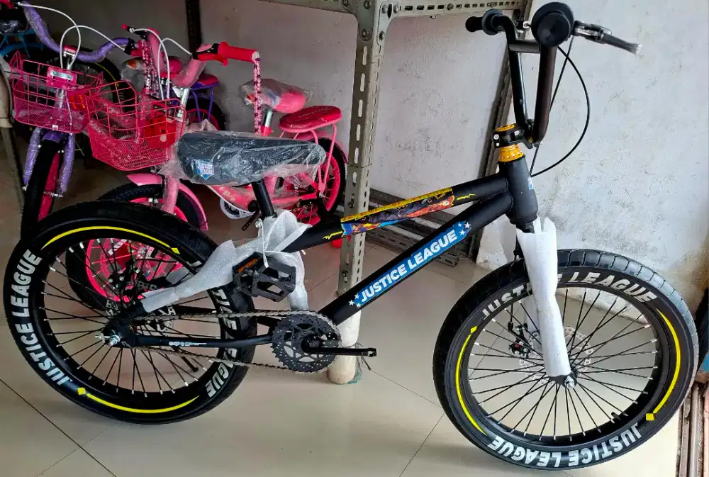SEPEDA BMX 20 INCH MORTEIN ( SUPERMAN ) ( REM CAKRAM ) ( BAN JUMBO 3.0