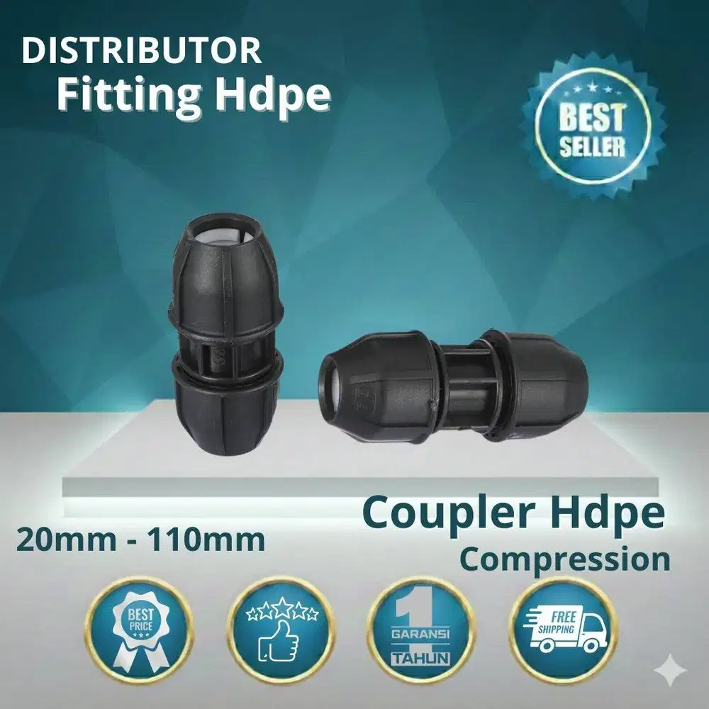 Coupler Pipa Hdpe Atau Sambungan Lurus Hdpe 20mm/1\2 Inch