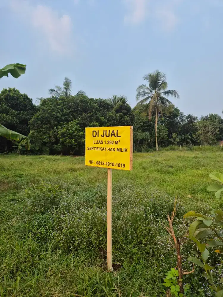 JUAL TANAH SUDAH SHM TANPA PERANTARA 1392 M2 RUMPIN BOGOR