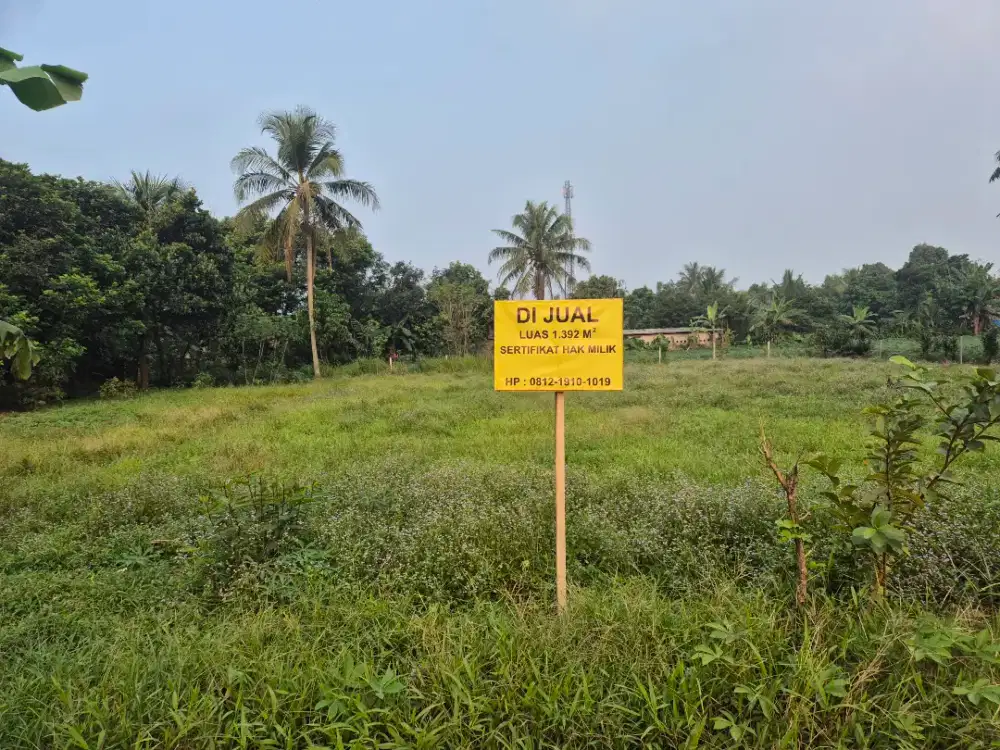 JUAL TANAH SUDAH SHM TANPA PERANTARA 1392 M2 RUMPIN BOGOR