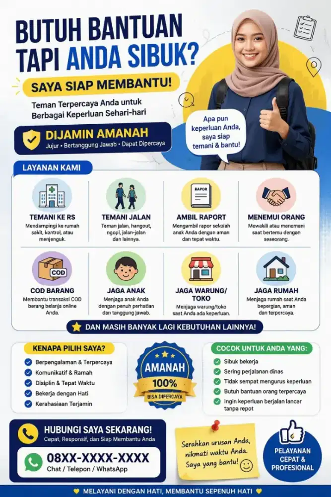 Jasa Pendamping dan Bantuan Harian Terjamin Amanah dan Terpercaya