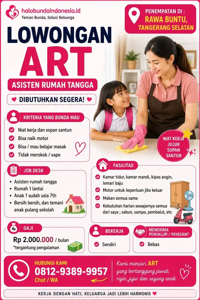 Lowongan ART momong menginap BSD
