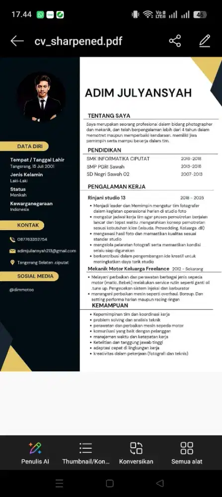Mencari pekerjaan