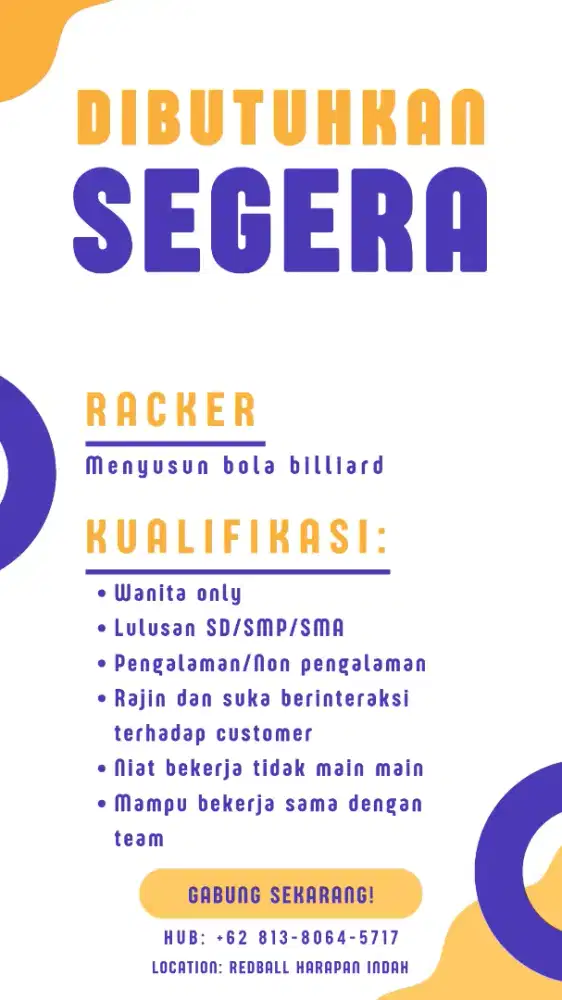 BILLIARD HARAPAN INDAH