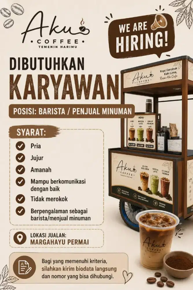 Lowongan Kerja Barista/Penjual Minuman