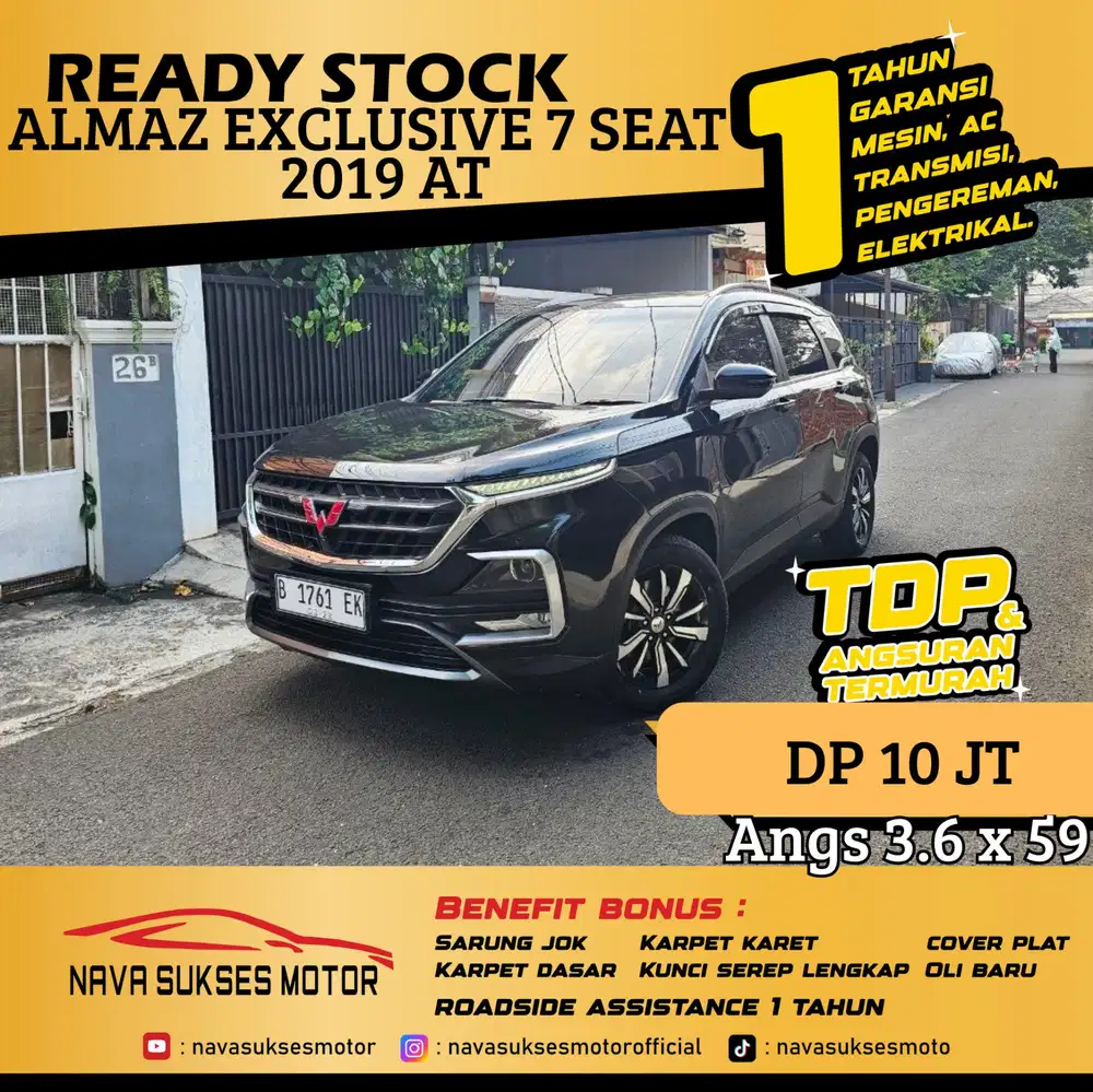 TDP 10 Jt Angs Termurah Almaz Exclusive 7 Seat 2019 Matic Hitam