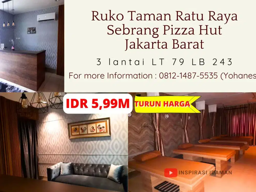 Ruko Taman Ratu Raya sebrang Pizza HUT Jakarta Barat