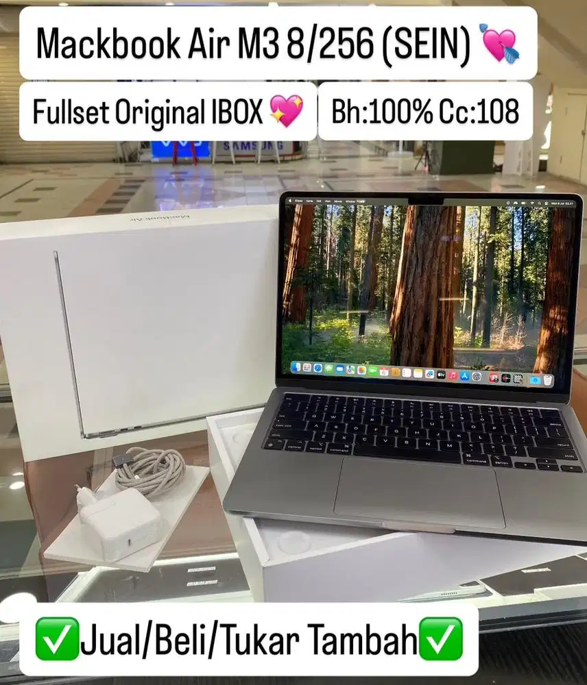 Macbok Air M3 256 Gb Space Grey Resmi Ibox
