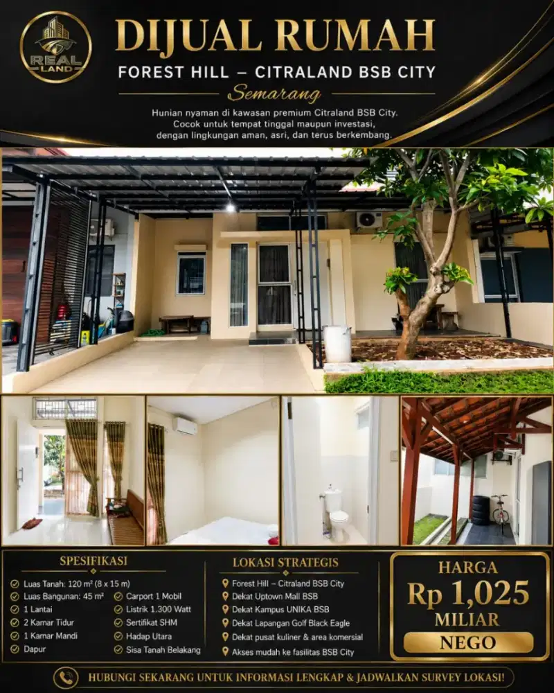 DIJUAL RUMAH FOREST HILL – CITRALAND BSB CITY