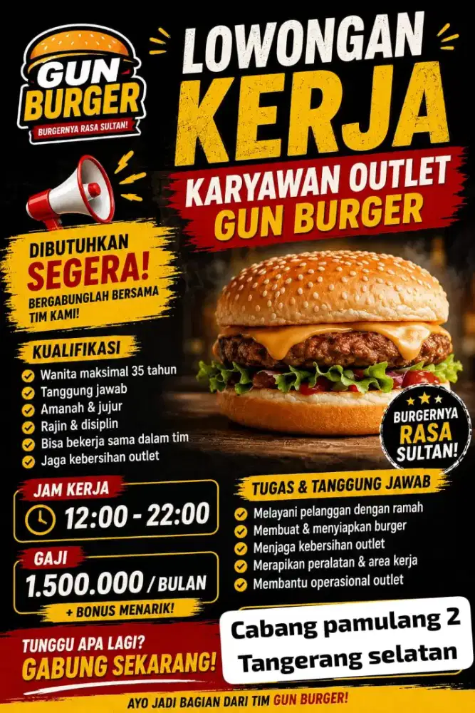 Lowongan kerja kios burger pamulang2