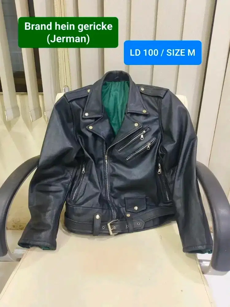 Jaket kulit asli ramones size m