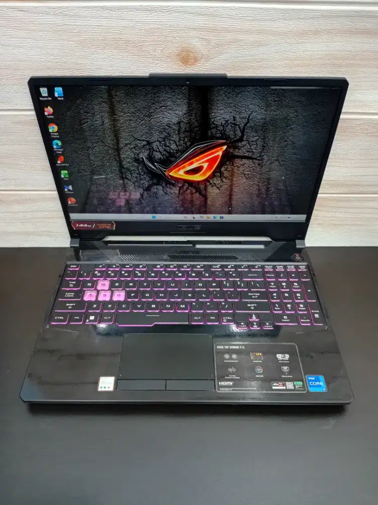 Asus tuf F15 FX506HF i7 gen 11H vga rtx 3050 ram 16gb ssd 512gb