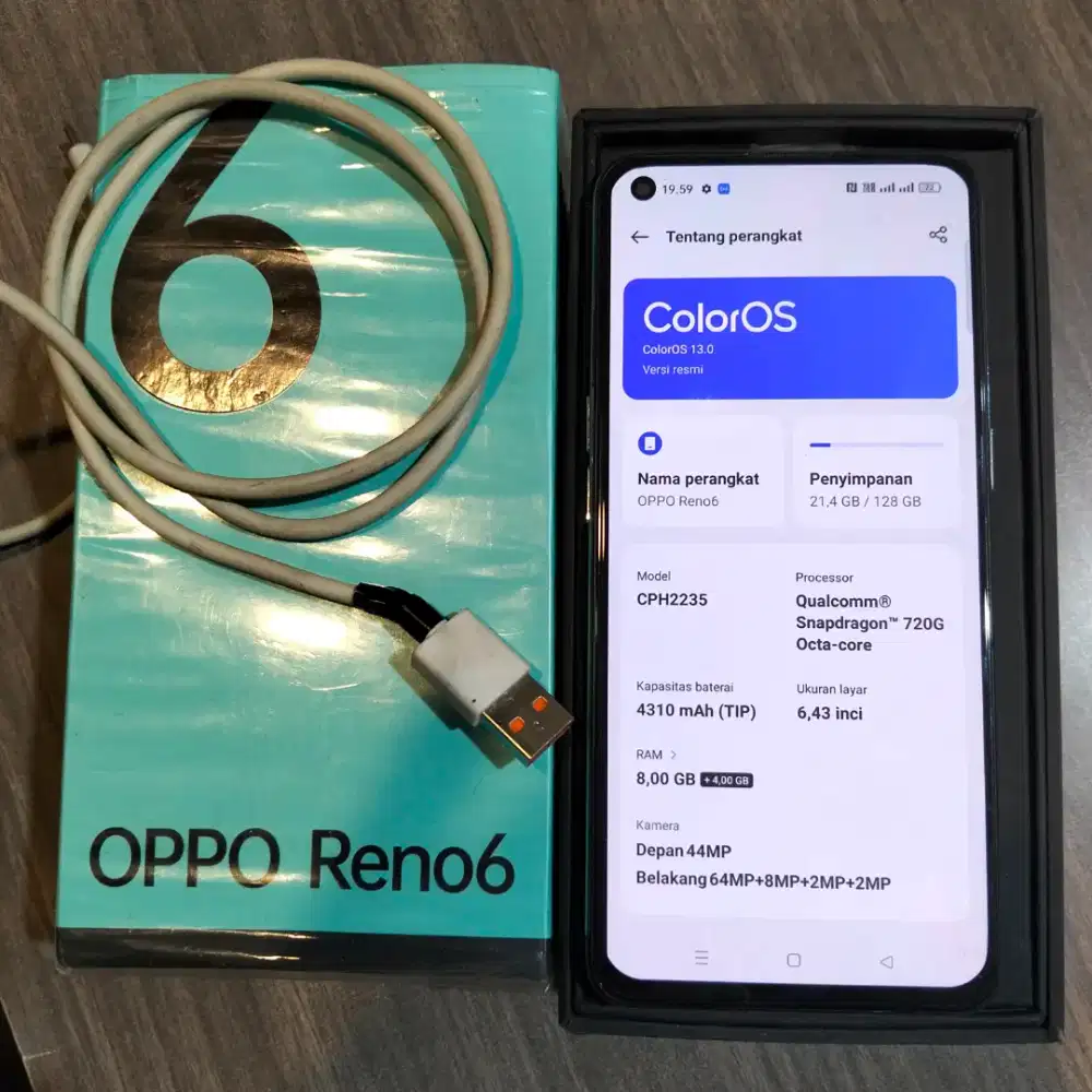 Oppo reno 6 8/128 hp dus kabel data