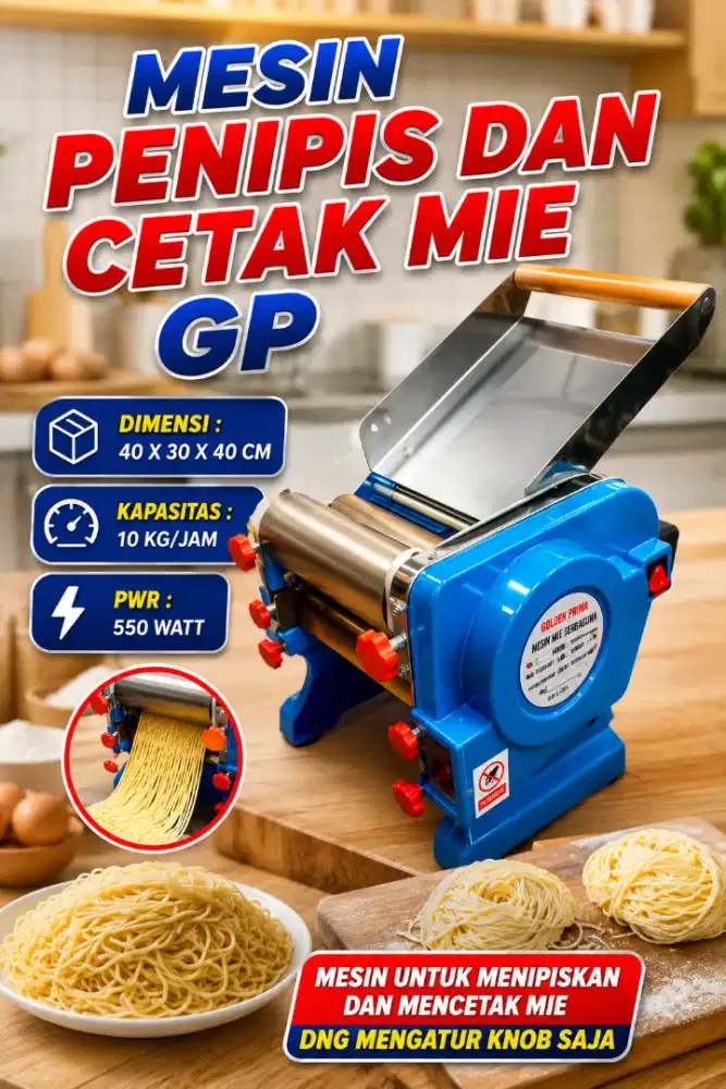 MESIN PENIPIS DAN CETAK MIE MINI GP